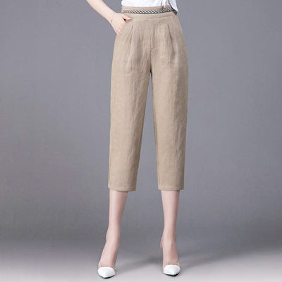 Linen Pants Summer New Loose Harem Pants Women - Elanique