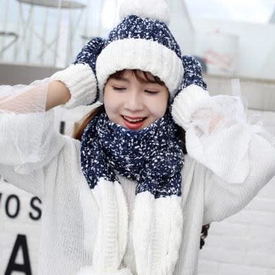 Three Piece Hat Scarf And Gloves For Women - Elanique