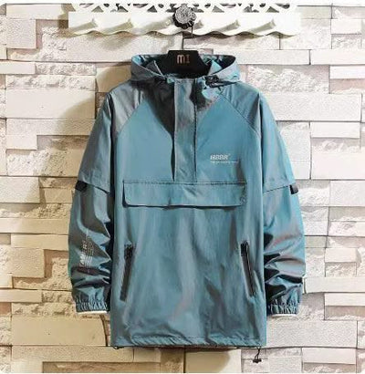 Fake Two Reflective Hoodie Jackets For Men - Elanique