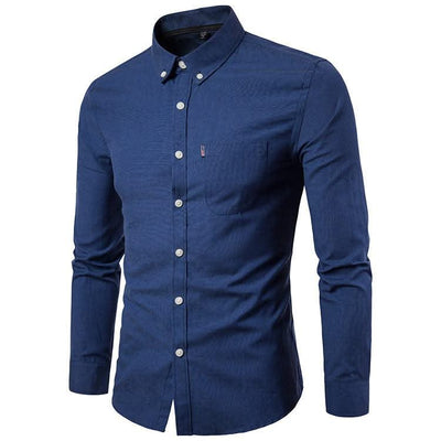Men S Shirts Korean Men Slim Long Sleeve - Elanique