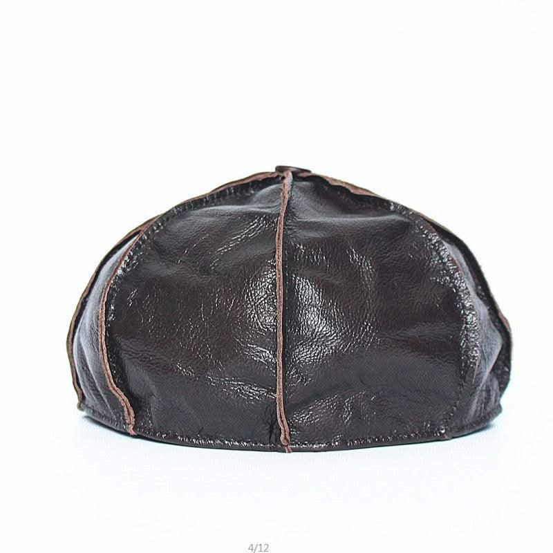 First Layer Cowhide Beret Men And Women Painter Hats - Elanique