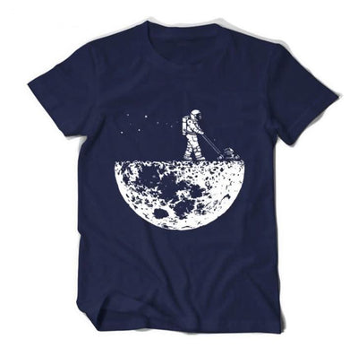 develop the moon T-shirts men creative design summer casual streetwear cotton Tops new t-shirts funny black - Elanique