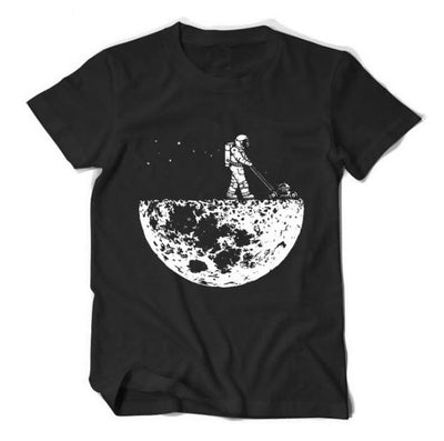 develop the moon T-shirts men creative design summer casual streetwear cotton Tops new t-shirts funny black - Elanique