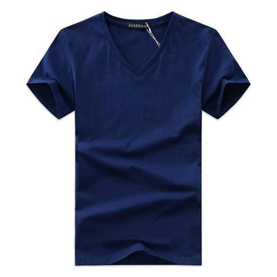 Men V Neck Cotton Short Sleeve T-Shirts - Elanique