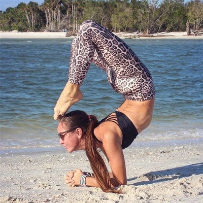 Leopard Print Pants Push Up Leggings