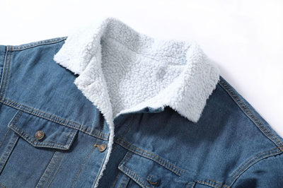 NEW Vangull Fur Warm Winter Denim Jacket For Women - Elanique