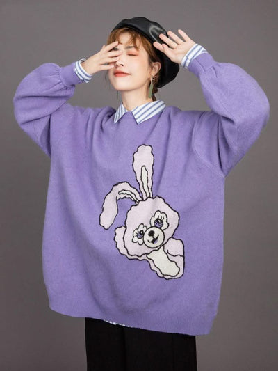 Cartoon jacquard sweater women