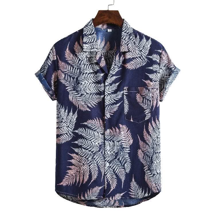 Men Short sleeved beach shirts men New printed T shirt - Elanique