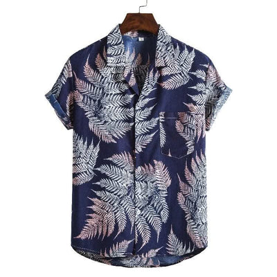 Men Short sleeved beach shirts men New printed T shirt - Elanique