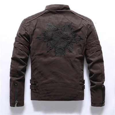 Men Fashion Pu Leather Jackets Coats - Elanique