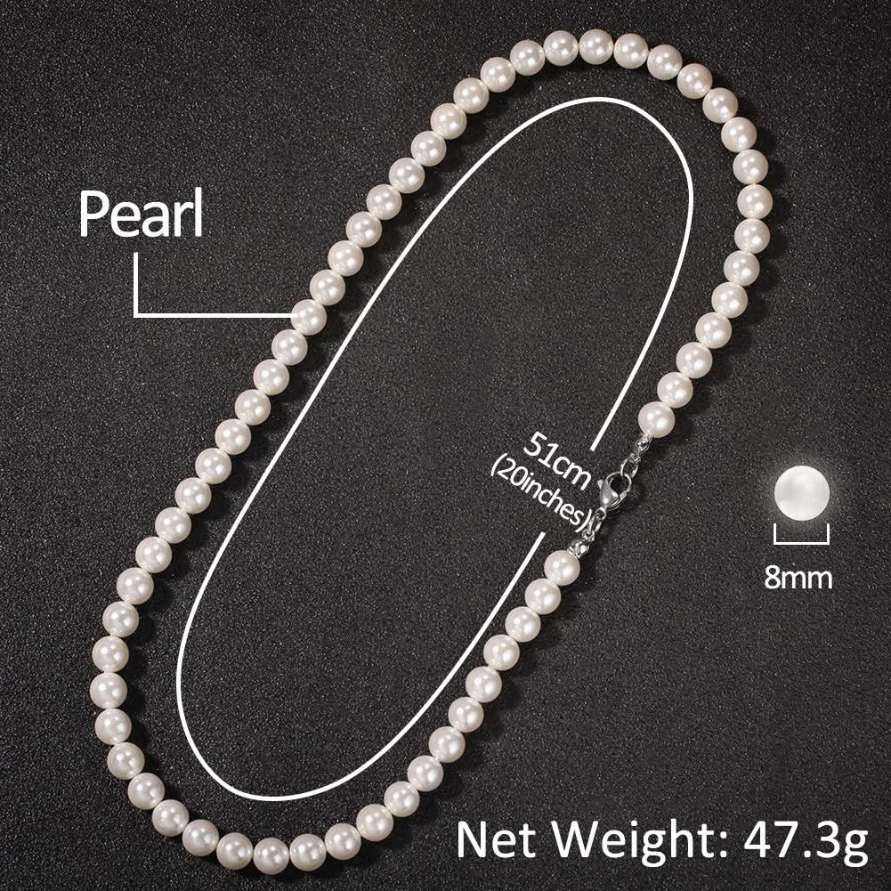 Cross 8-10mm Pearl Necklace - Elanique