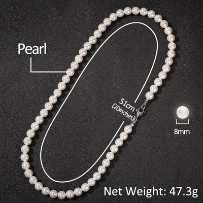 Cross 8-10mm Pearl Necklace - Elanique