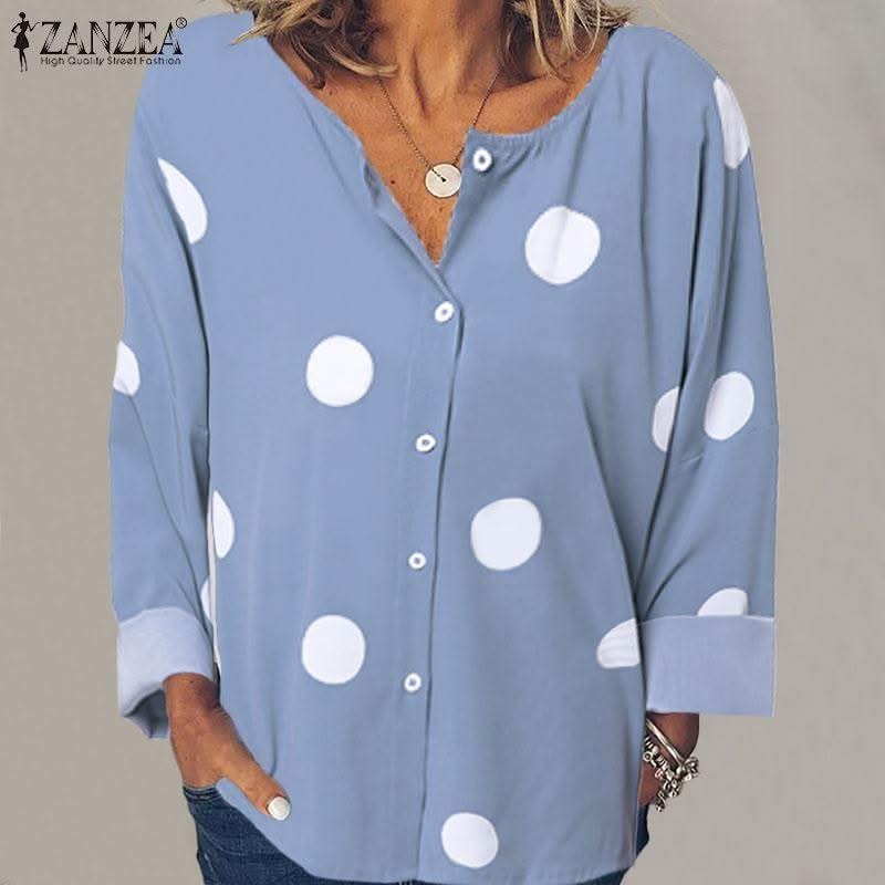 Women Polka Dot Beach Dress - Elanique