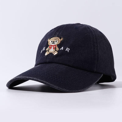 Women Cartoon Teddy Bear Embroidery Dad Hats - Elanique