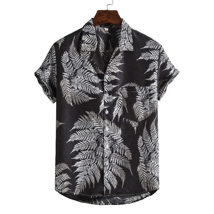 Men Short sleeved beach shirts men New printed T shirt - Elanique