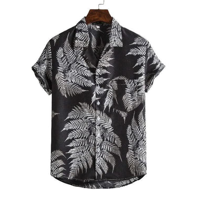 Men Short sleeved beach shirts men New printed T shirt - Elanique