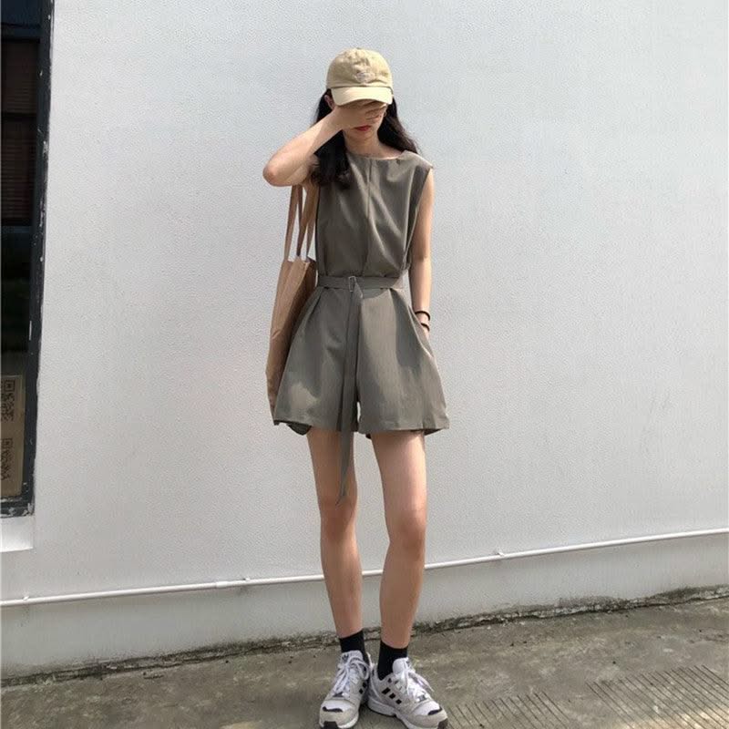 Loose casual jumpsuit women shorts