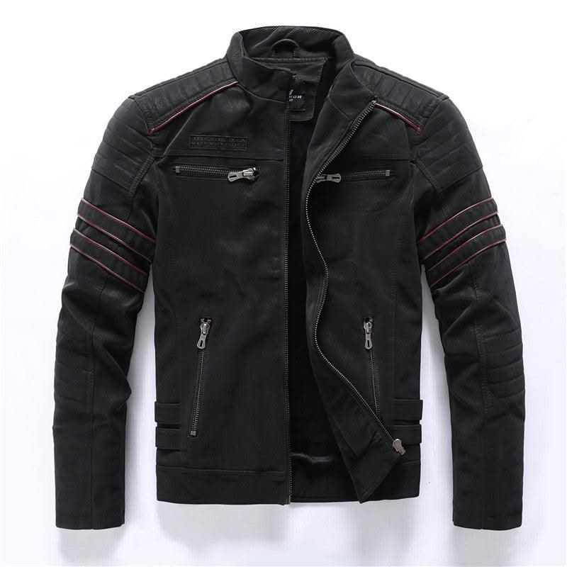 Men Fashion Pu Leather Jackets Coats - Elanique