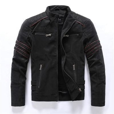 Men Fashion Pu Leather Jackets Coats - Elanique