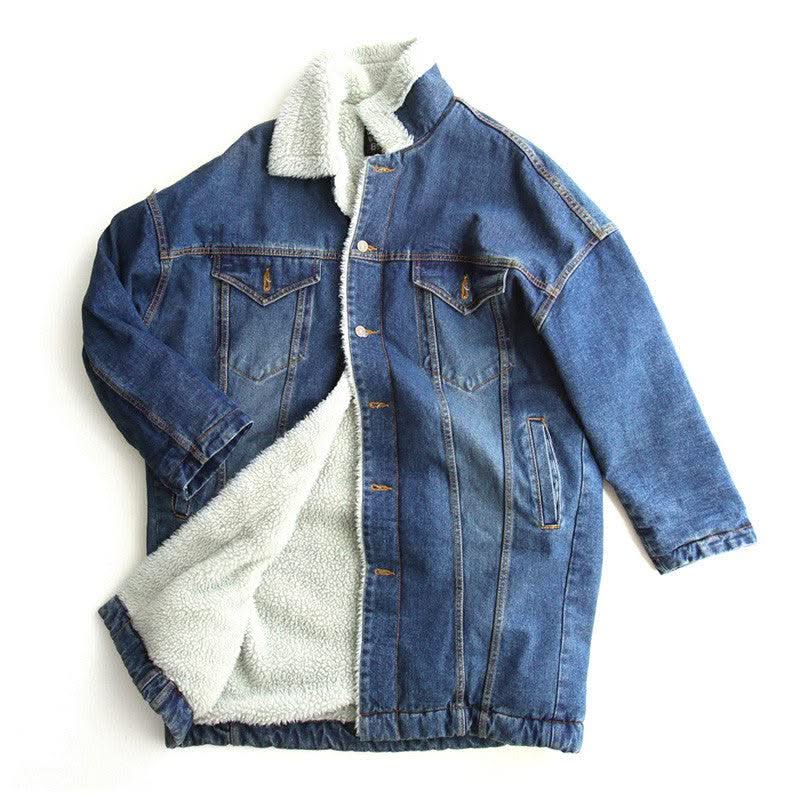 NEW Vangull Fur Warm Winter Denim Jacket For Women - Elanique