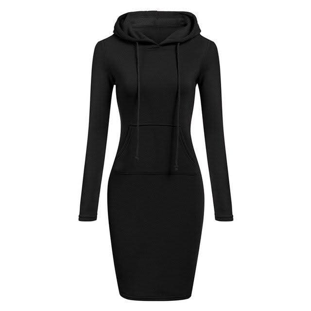 Autumn Winter Women Hoodies Sweatshirts Long-sleeved Dress