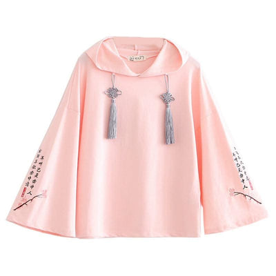 Women Floral Embroidery Hooded Sweatshirts Floral