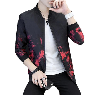Cultivate One's Morality Collar Printed Coat Jackets Men - Elanique