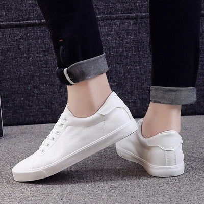 Spring Shoes Men Sneakers Casual Soft Leather Men Shoes Brand Fashion Male White Shoes KA1188 - Elanique