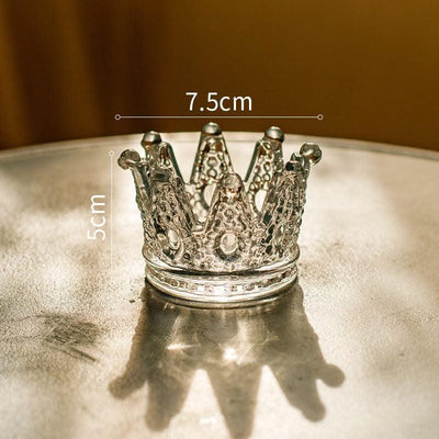 Crown Ashtray Glass Candle Holder Home Decor Gift - Elanique
