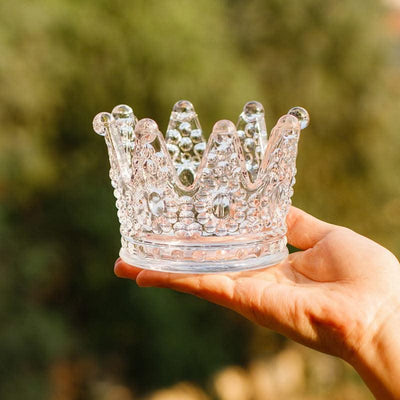 Crown Ashtray Glass Candle Holder Home Decor Gift - Elanique