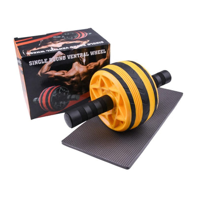 Home Fitness Equipment Double-wheeled Abdominal Abdomen Thin Abdomen Men And Women Leg Exercise Mute Roller - Elanique