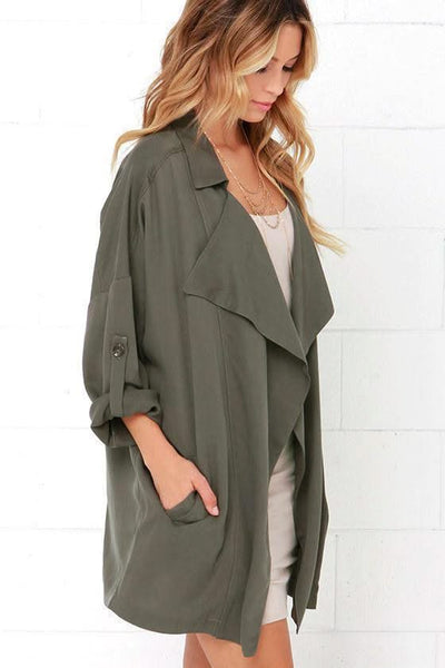 Autumn Loose Casual Windbreaker Women Coat Female Coat - Elanique