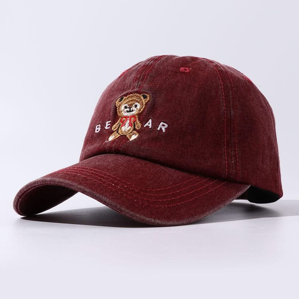Women Cartoon Teddy Bear Embroidery Dad Hats - Elanique
