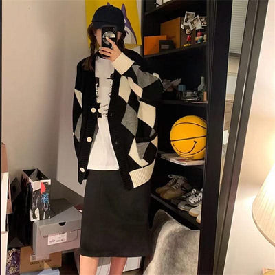 Knitted Cardigan Women Coat Top - Elanique