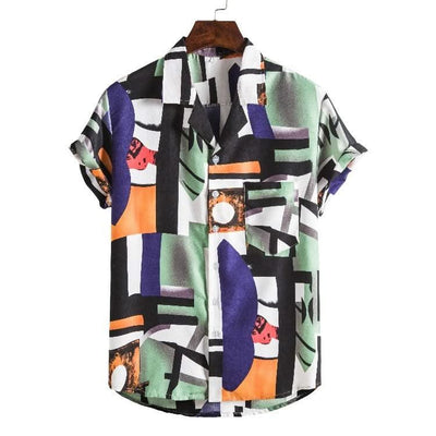 Men Short sleeved beach shirts men New printed T shirt - Elanique