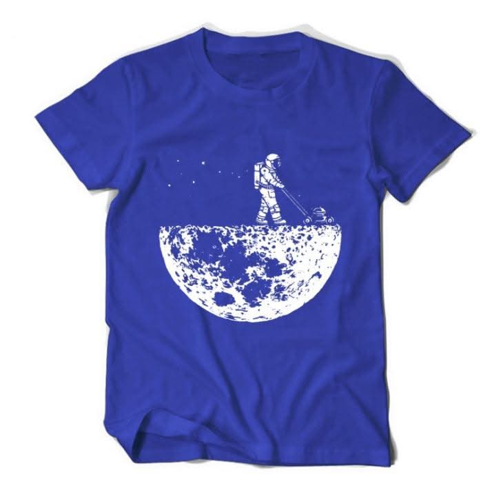 develop the moon T-shirts men creative design summer casual streetwear cotton Tops new t-shirts funny black - Elanique