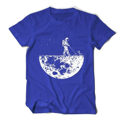 develop the moon T-shirts men creative design summer casual streetwear cotton Tops new t-shirts funny black - Elanique
