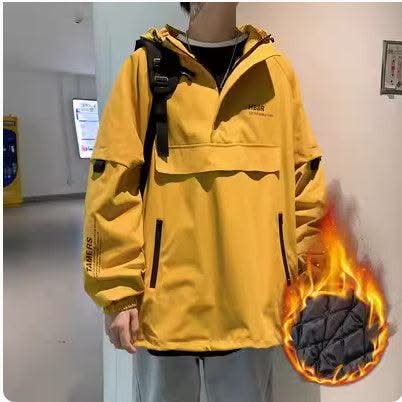 Fake Two Reflective Hoodie Jackets For Men - Elanique
