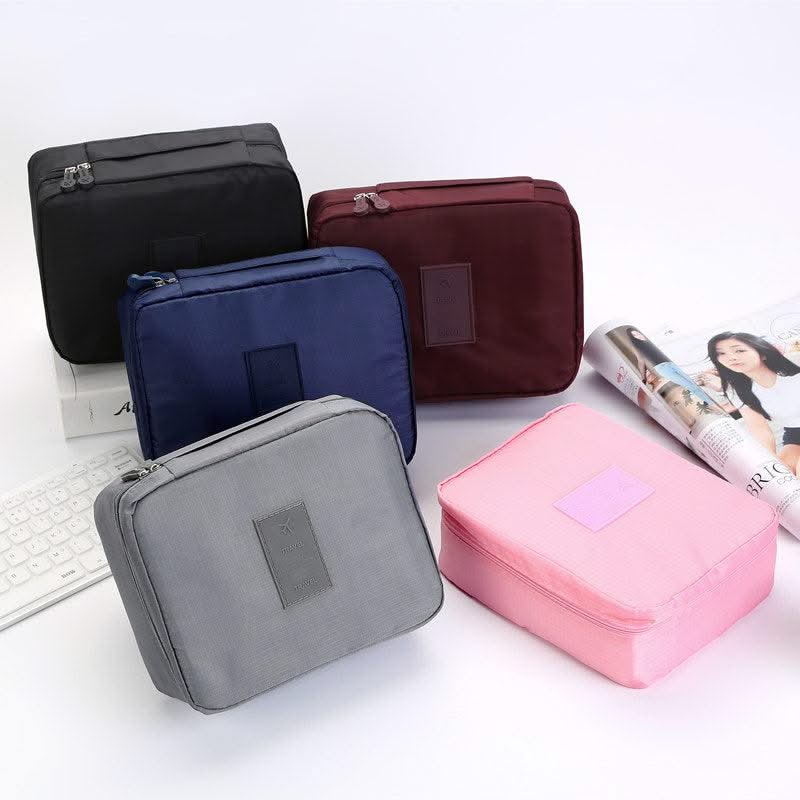 Portable Cosmetic Bag Waterproof Divider Multi-grid Pockets Toiletry Bags Travel Storage Handbags Women Make Up Bag - Elanique