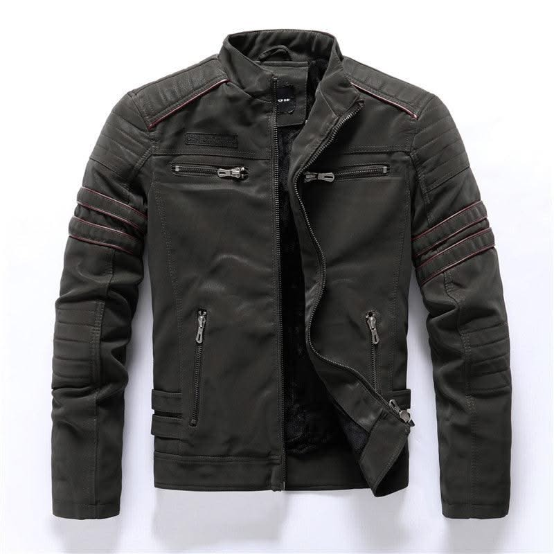 Men Fashion Pu Leather Jackets Coats - Elanique