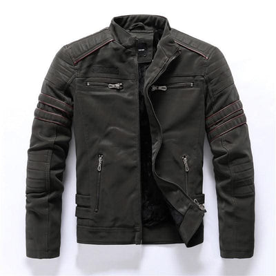 Men Fashion Pu Leather Jackets Coats - Elanique