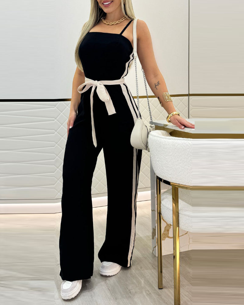 Sexy Party Night Out Jumpsuit Women Elegance 2022 Plain Glitter Cold Shoulder Long Sleeve Contrast Lace Corset Skinny Jumpsuit