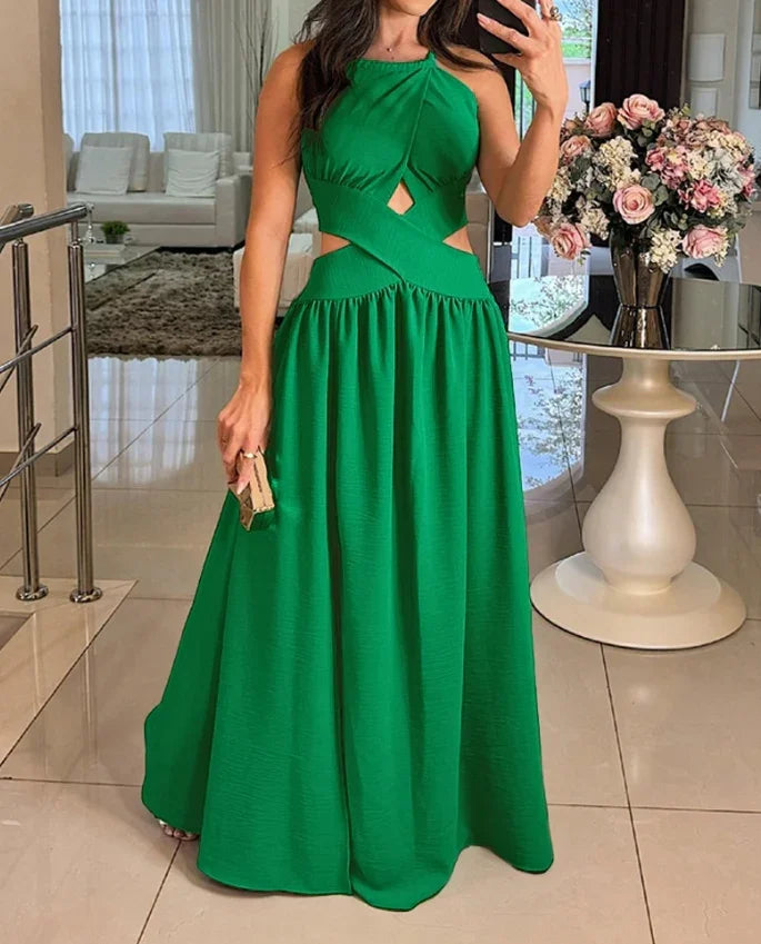 Women's Evening Dress 2024 Spring/summer Latest Intelligent Solid Color Red Temperation One Shoulder Party Tight Long Skirt