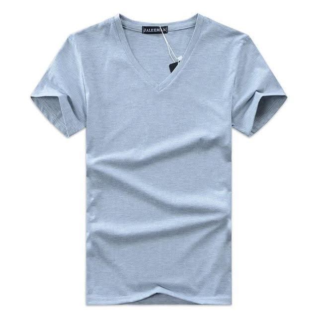Men V Neck Cotton Short Sleeve T-Shirts - Elanique