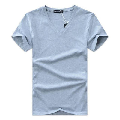 Men V Neck Cotton Short Sleeve T-Shirts - Elanique