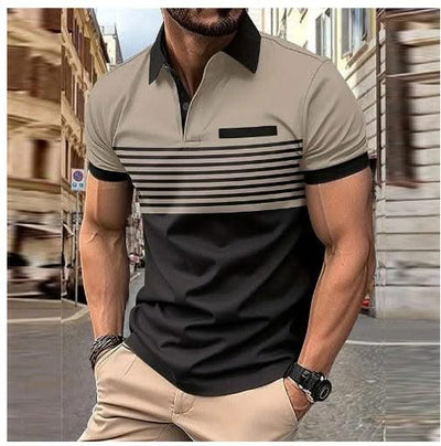 Casual Striped Shirt With Chest Pocket Men Clothing - Elanique