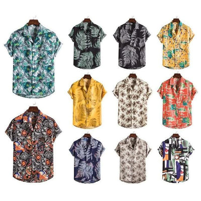 Men Short sleeved beach shirts men New printed T shirt - Elanique