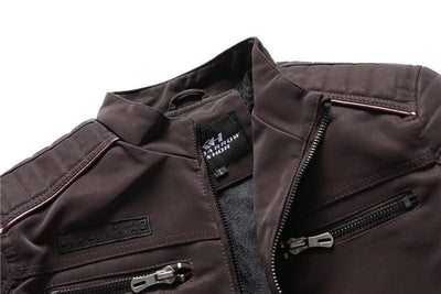 Men Fashion Pu Leather Jackets Coats - Elanique