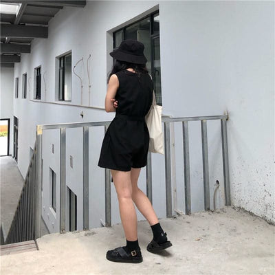 Loose casual jumpsuit women shorts