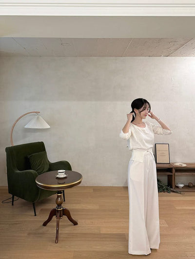 Hanging Wide Leg Mopping Pants Casual Pants Women - Elanique